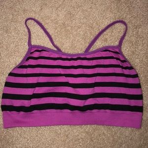 Striped Magenta Sports Bra